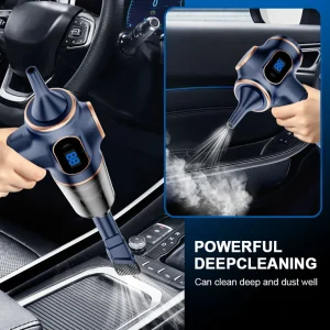 Wireless Car Vacuum Cleaner – High Power 148000Pa Suction, Portable Handheld with USB Charging & 5 Attachments