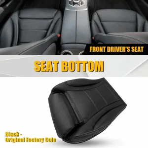 Premium Microfiber Leather Seat Bottom Cover for Mercedes-Benz C-Class & GLC – Black / Light Tan