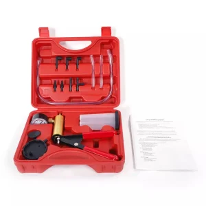 Manual Brake Bleeder Vacuum Pump Kit with Gauge – Automotive Fluid Tester Tool Set for Cars, Trucks & Vans