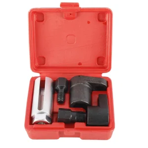 5pcs Oxygen Sensor Wrench & Thread Chaser Tool Kit – Automotive O2 Sensor Socket Removal & Installation Set with Offset, Crowfoot & Thread Cleaners