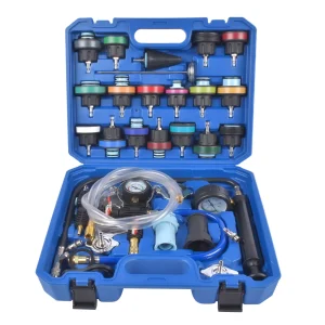 31-Piece Radiator Cooling System Pressure Tester Kit with 23 Adapters – Universal Coolant Leak Test & Vacuum Refill Tool